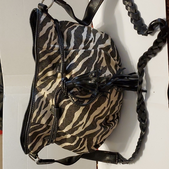 Bueno Handbags - Hobo slouchy Bag, Tiger stripes,Gold flickers throughout the canvas fabric!